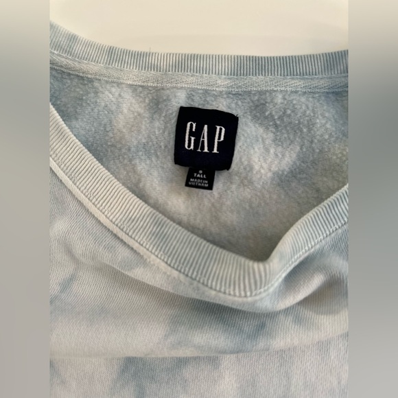 Gap tie dye blue white cloud sweatshirt size small tall - Picture 9 of 9